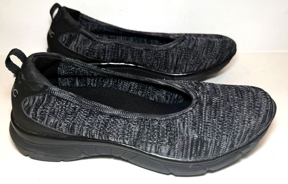 Vionic Flex Aviva Women’s 7.5 Gray Knit Slip-On Walking Ballet Flats Comfort